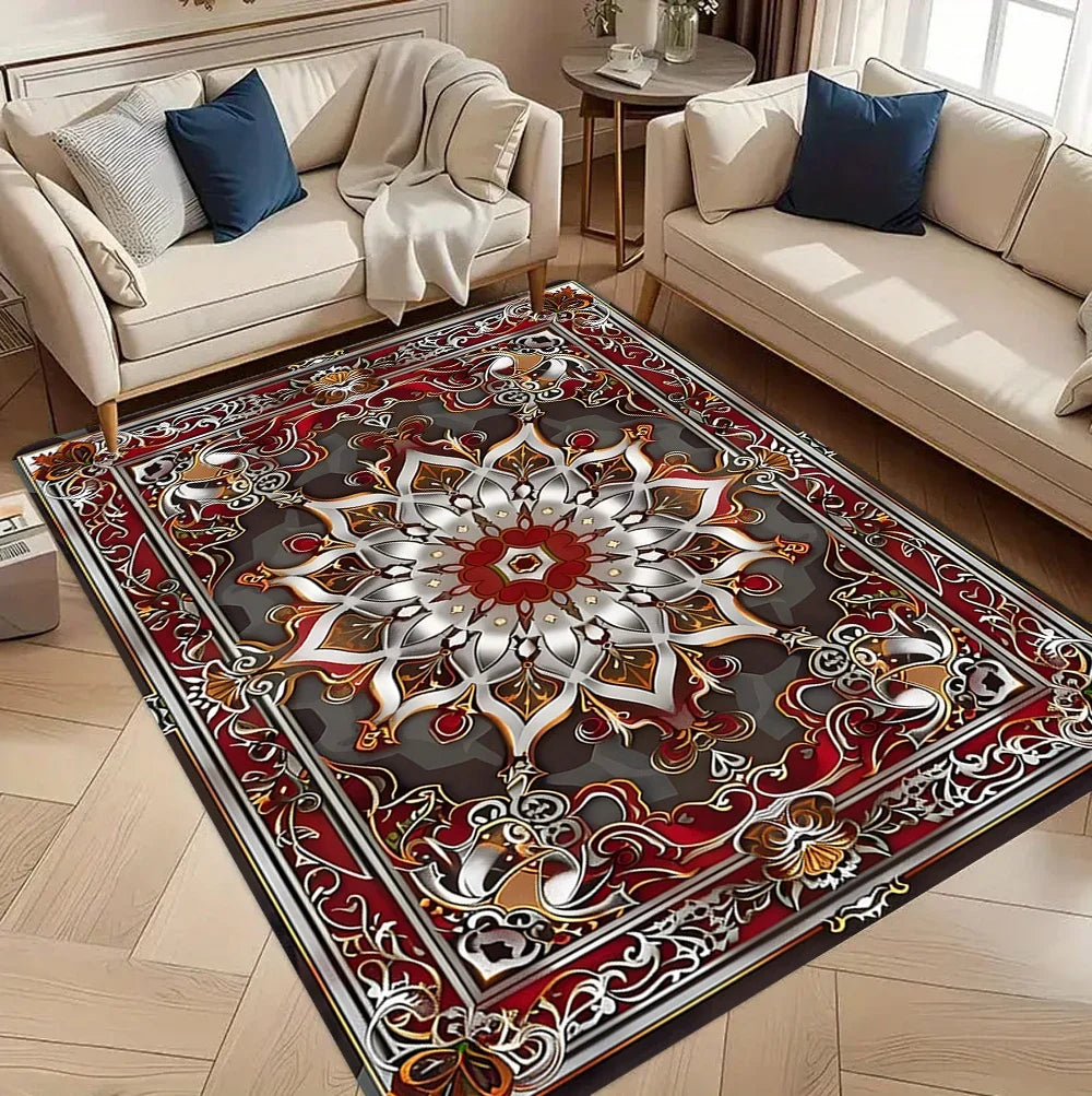 Persian Luxury  Red Carpet Living Room Large Size Rug Non-slip Home Decoration Bedroom Lounge Rug