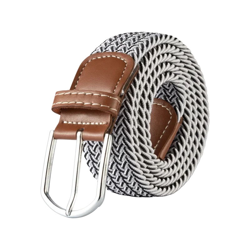 Black Female Casual Knitted Pin Buckle Men Belt Woven Canvas Elastic Expandable Braided Stretch Belts for Women Jeans Belts Belt