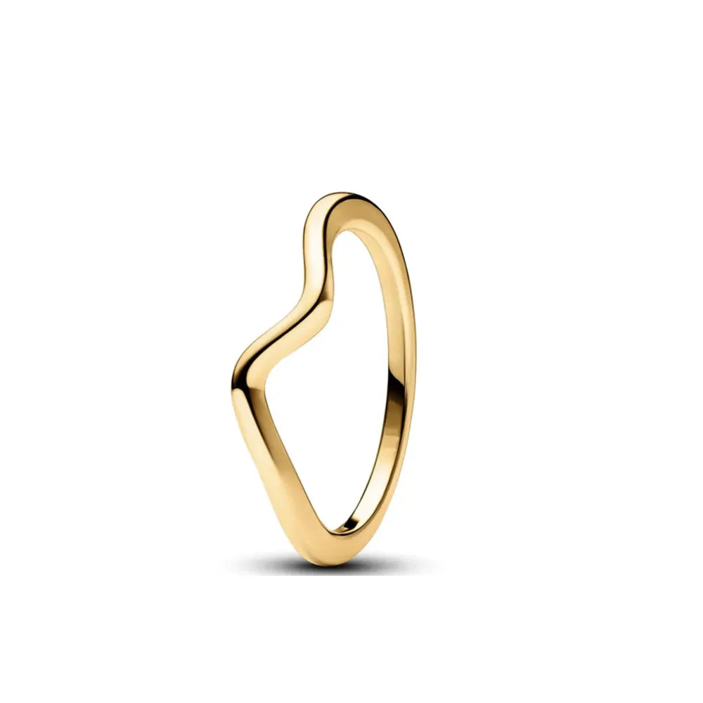 Gold Color Sun Heart Bow Size 6 7 8 9 Ring Rings for Trenday Women