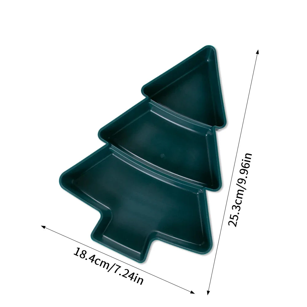 Christmas Tree Shaped Food Tray Christmas Party Chip Candy Dessert Plate Reusable Snack Cookies Tray Xmas Snack Dishes Bowl