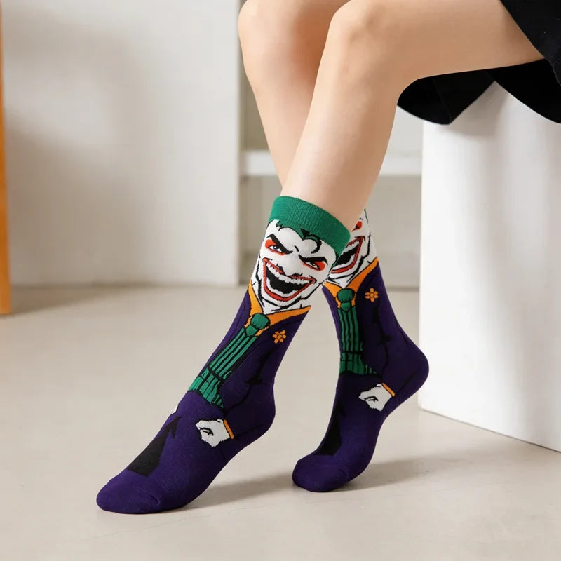 1pairs BEAST KINGDOM Street Casual Crew Socks Men Women Cartoon Anime Hip Hop Fashion Novelty Funny Socks