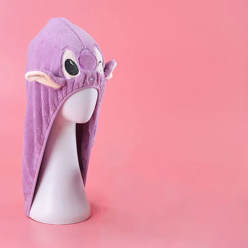 Stitch Towel Disney Cute Stitch Pattern Dry hair cap Towel Couple Cartoon Coral Velvet Soft Face Towel Holiday gifts Halloween