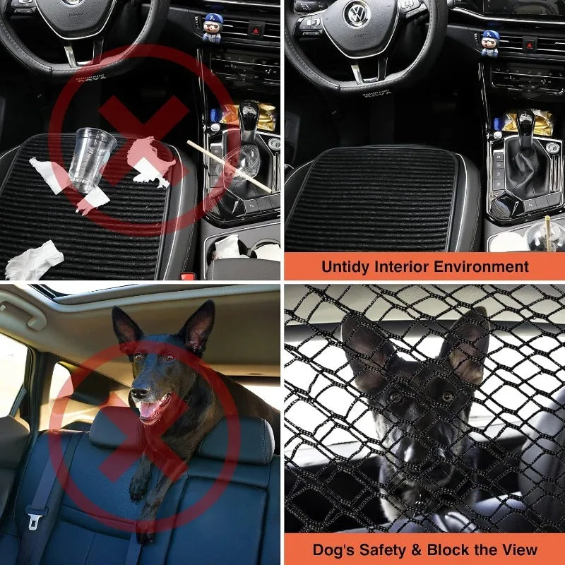 120X90CM Car Trunk Fence Pet Dog Isolation Protective Net Durable Elastic Isolation Double Layer Nets Safety Fence for Any Car