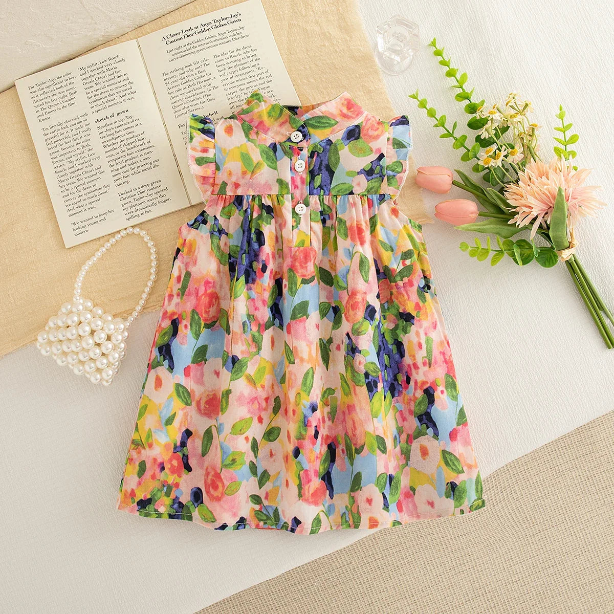 Baby Girl Floral Dress Summer New Cool and Breathable Children's