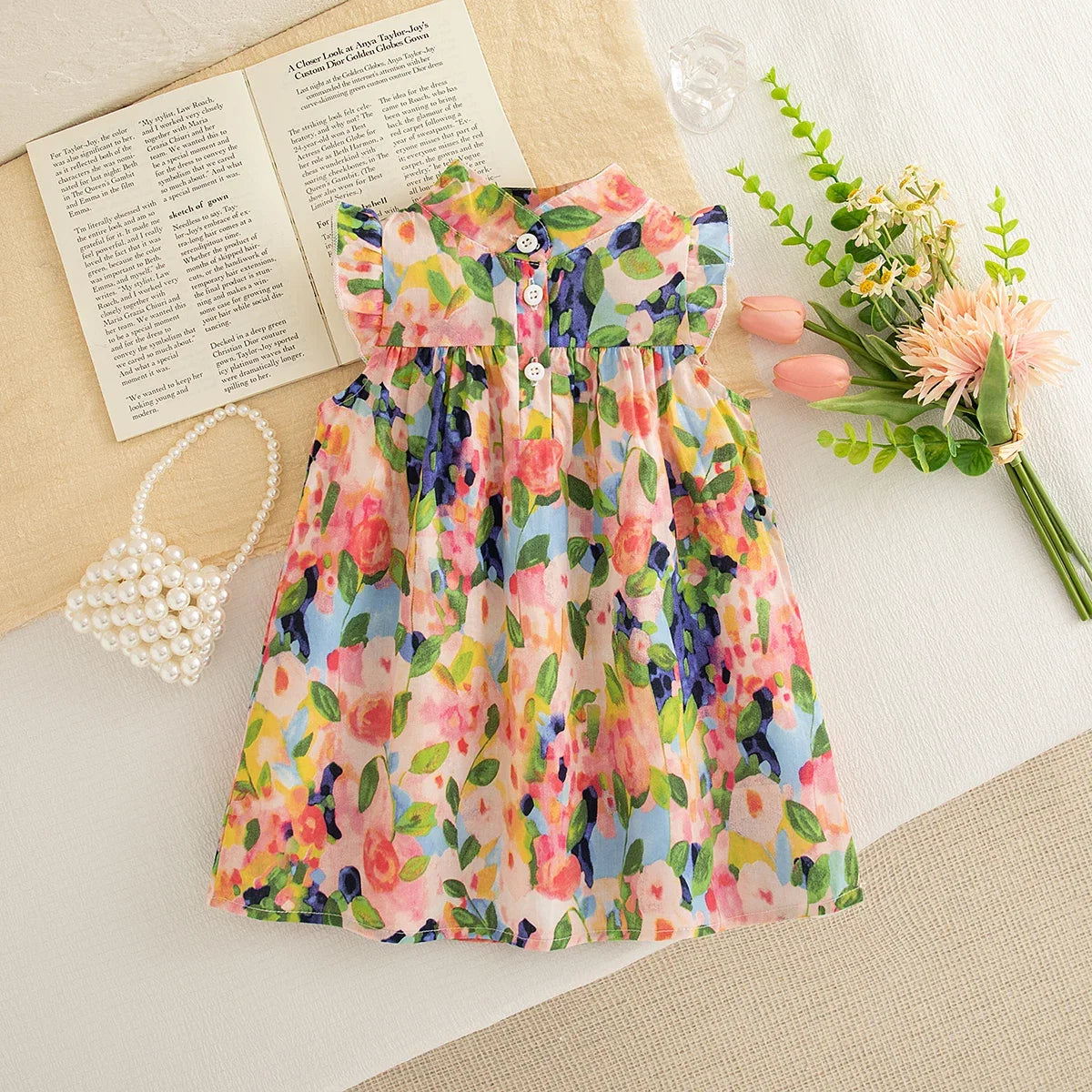 Baby Girl Floral Dress Summer New Cool And Breathable Children'S Sleeveless Clothes (3 Months -3 Years Old)