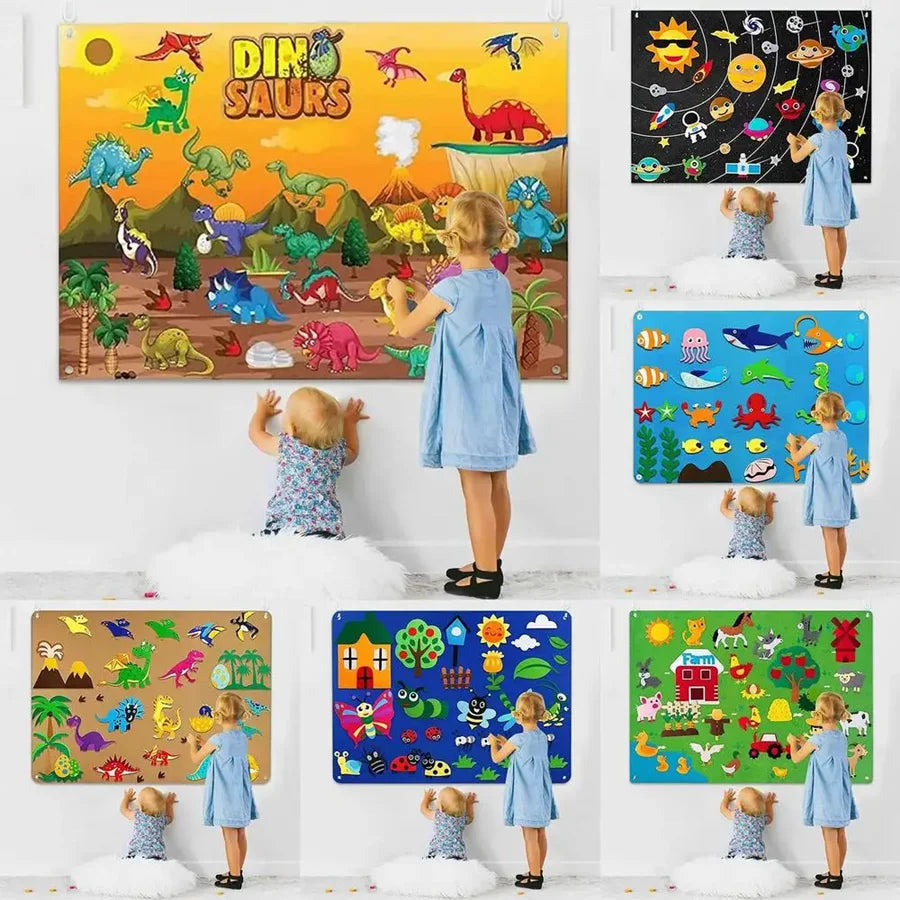 Farm Animals Felt Story Busy Board Set Toddlers Preschool Farmhouse Themed Early Learning Storytelling Interactive Play