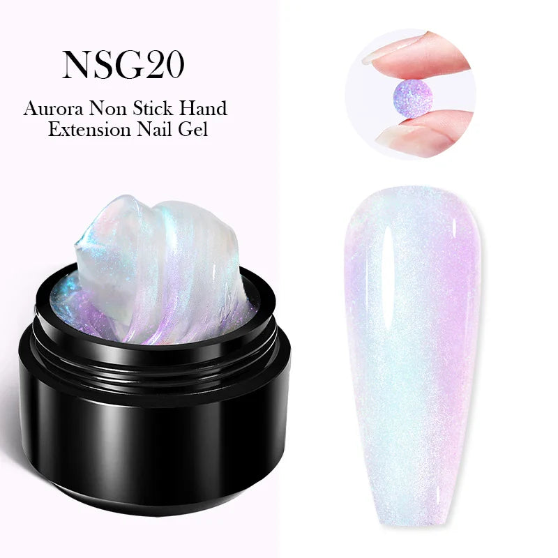 BORN PRETTY Non Stick Hand Solid Extension Nail Gel Polish Clear Pink Nude Aurora Luminous 3D Modeling Carving Nail  Gel