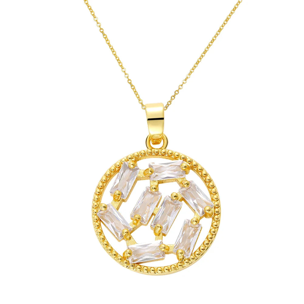 Juya 18K Real Gold Plated Micro Pave Zircon Butterfly Horse Bees Cat Leopard Pendant Necklace For Women Birthday Christmas Gift