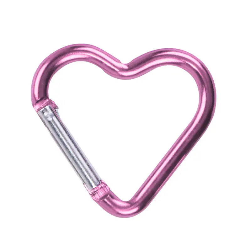 1 Pcs Heart-Shaped Aluminum Carabiner Key Chain Clip Outdoor Keyring