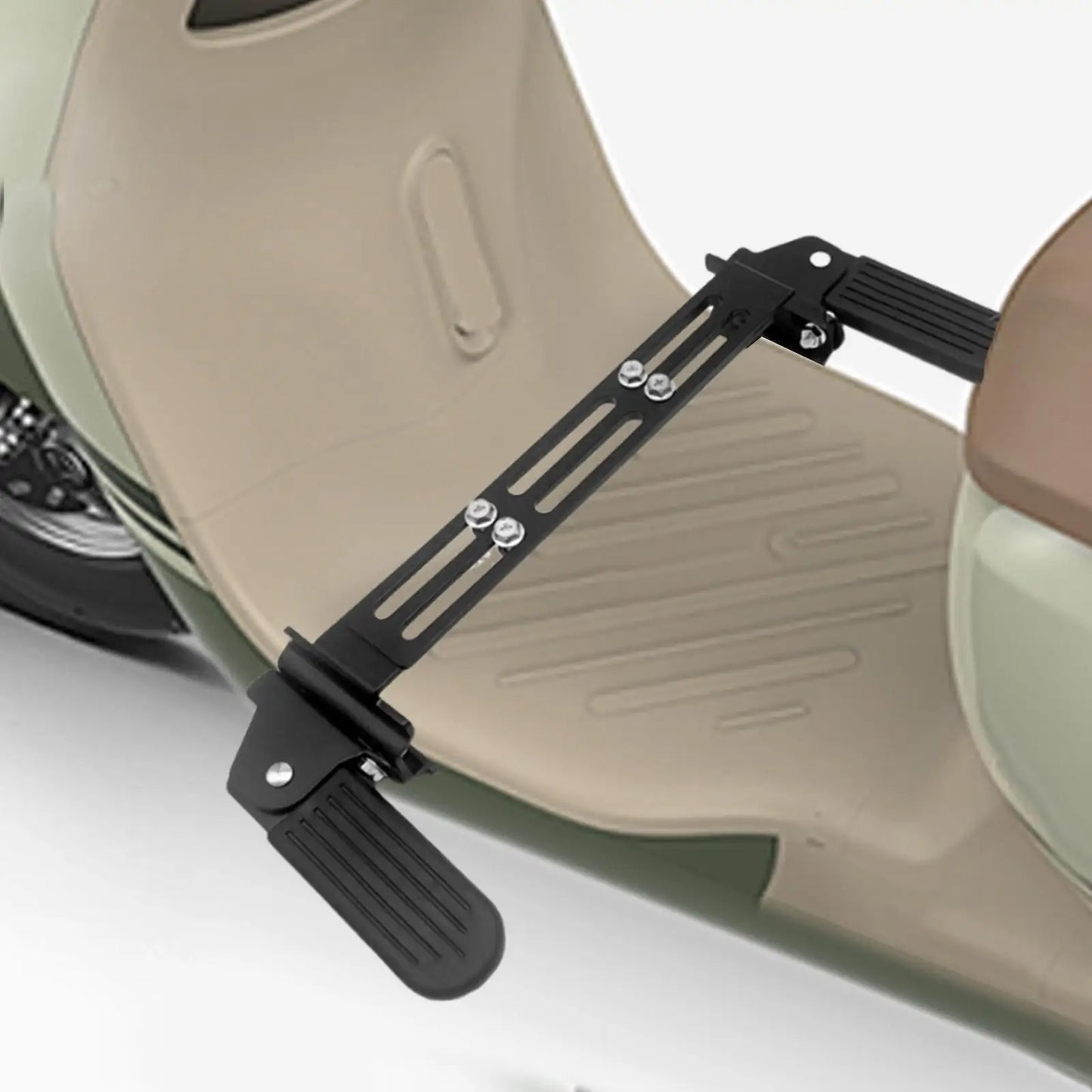 Electric Bike Front Footrest Foldable Retractable Pedal Anti Slip Foot Pegs Universal Adjustable Easy Installation Sturdy