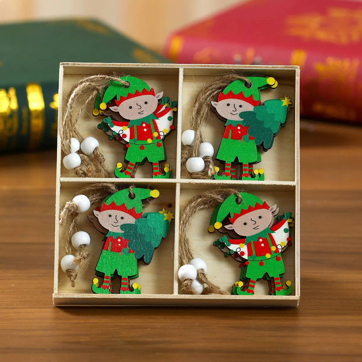 2024 Christmas Wooden Pendants Gingerbread Man Gnomes Xmas Tree Hanging Ornament Noel Navidad Decorations for Home New Year Gift