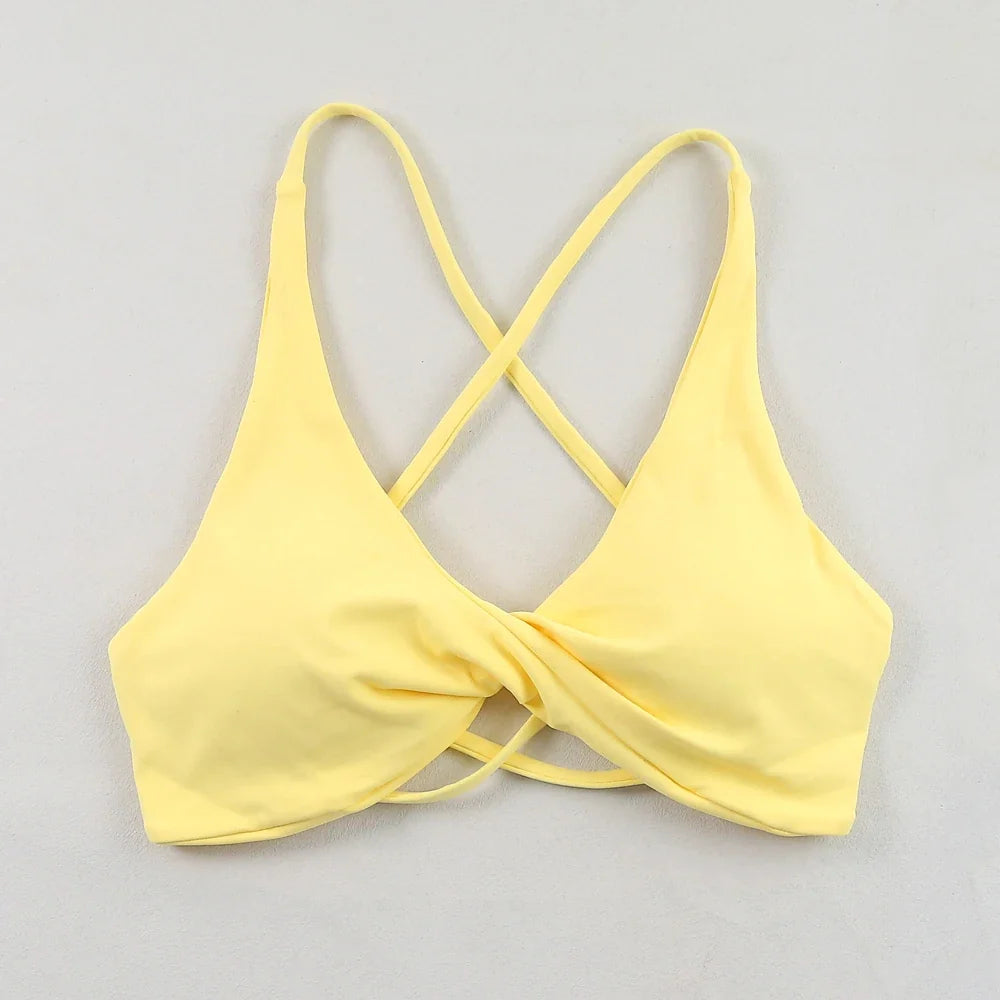 Sexy Slim Shoulder Straps Somfortable High Stretch Sports Underwear Gym Workout Breathable Detachable Yoga Bra