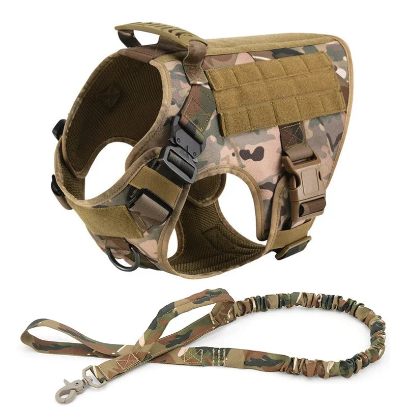 Tactical Vest Pet German Shepherd Golden Retriever Tactical Training Dog Harness and Leash Set For All Breeds Dogs