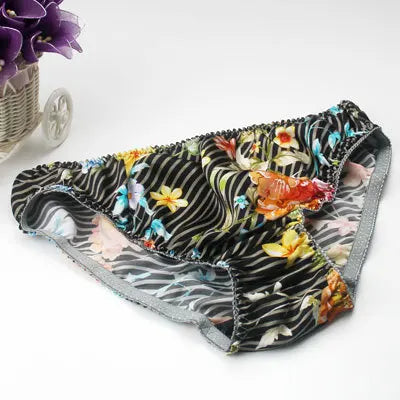 Lingerie Mid Rise 100% Natural Silk Briefs Mulberry Silk Panties Women's Underwear
