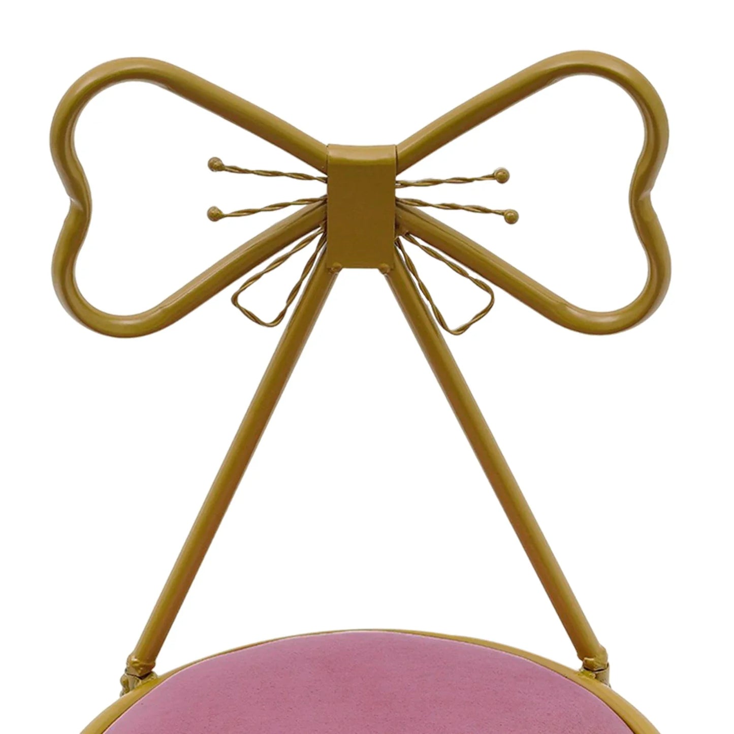 Bymaocar Deep Pink Makeup and Dressing Chair Weighing 220.46 Pounds with Bow Shaped Backrest for Restaurants,Nail Salons&Parties