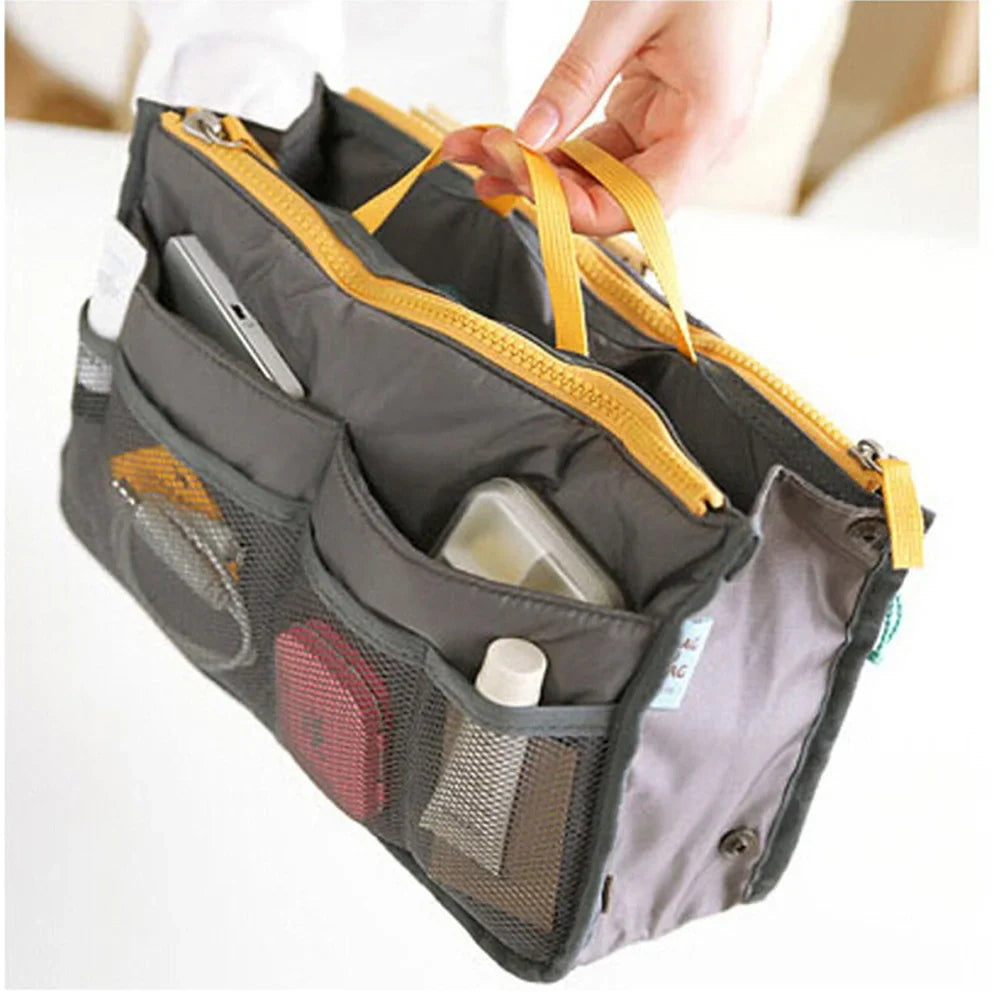 Travel Organizer Insert Bag Canvas Large Liner Lady New Cosmetic Bags Women Tote Home/Car Eco Grocery Makeup Tablet Storage Pack