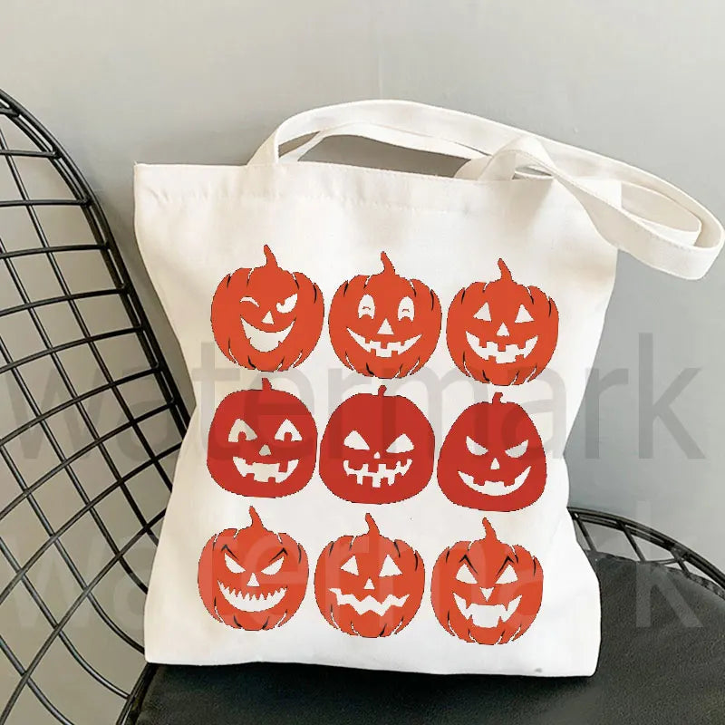 It's The Most Wonderful Time of The Year Halloween Tote Bag Halloween Pumpkin Spooky Shopper Shopping Bag Totes supermarket bag