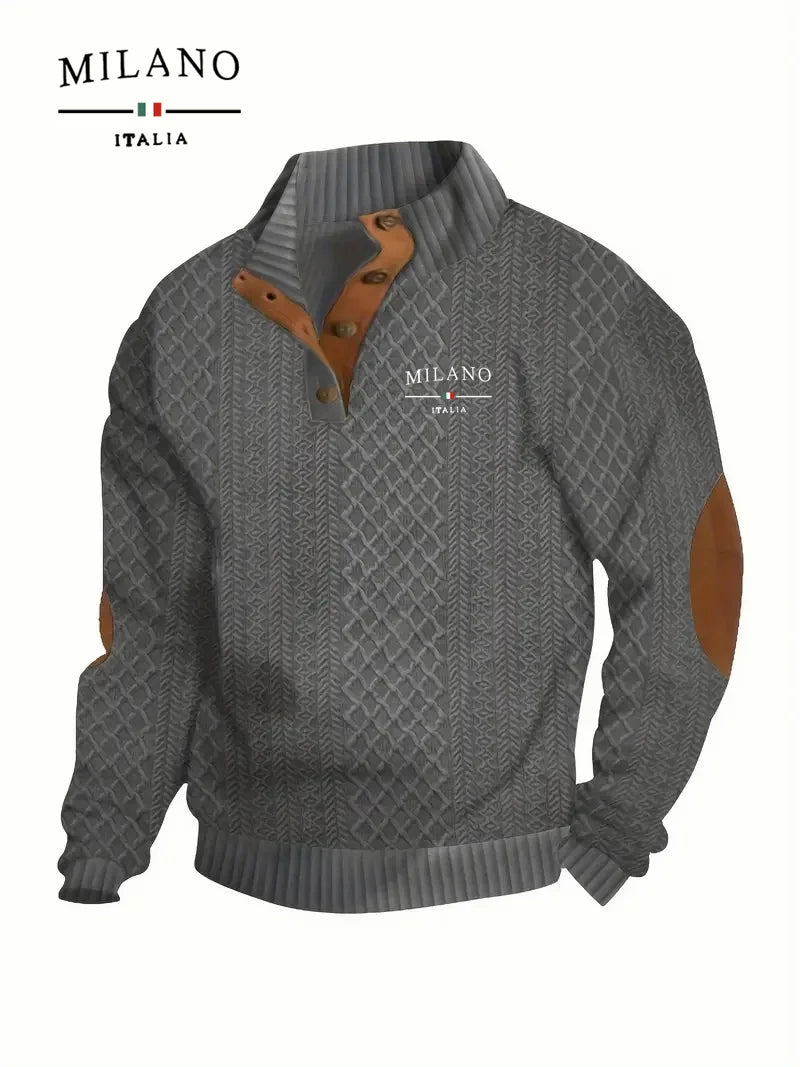 Henry hoodie Italian Milan pattern warm soft and skin-friendly.