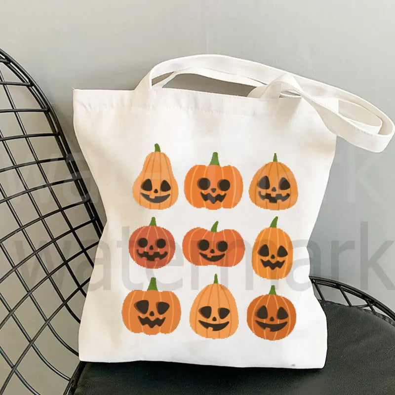 It's The Most Wonderful Time of The Year Halloween Tote Bag Halloween Pumpkin Spooky Shopper Shopping Bag Totes supermarket bag