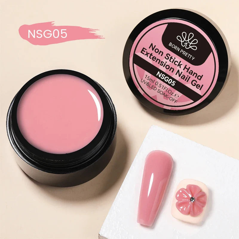 BORN PRETTY Non Stick Hand Solid Extension Nail Gel Polish Clear Pink Nude Aurora Luminous 3D Modeling Carving Nail  Gel