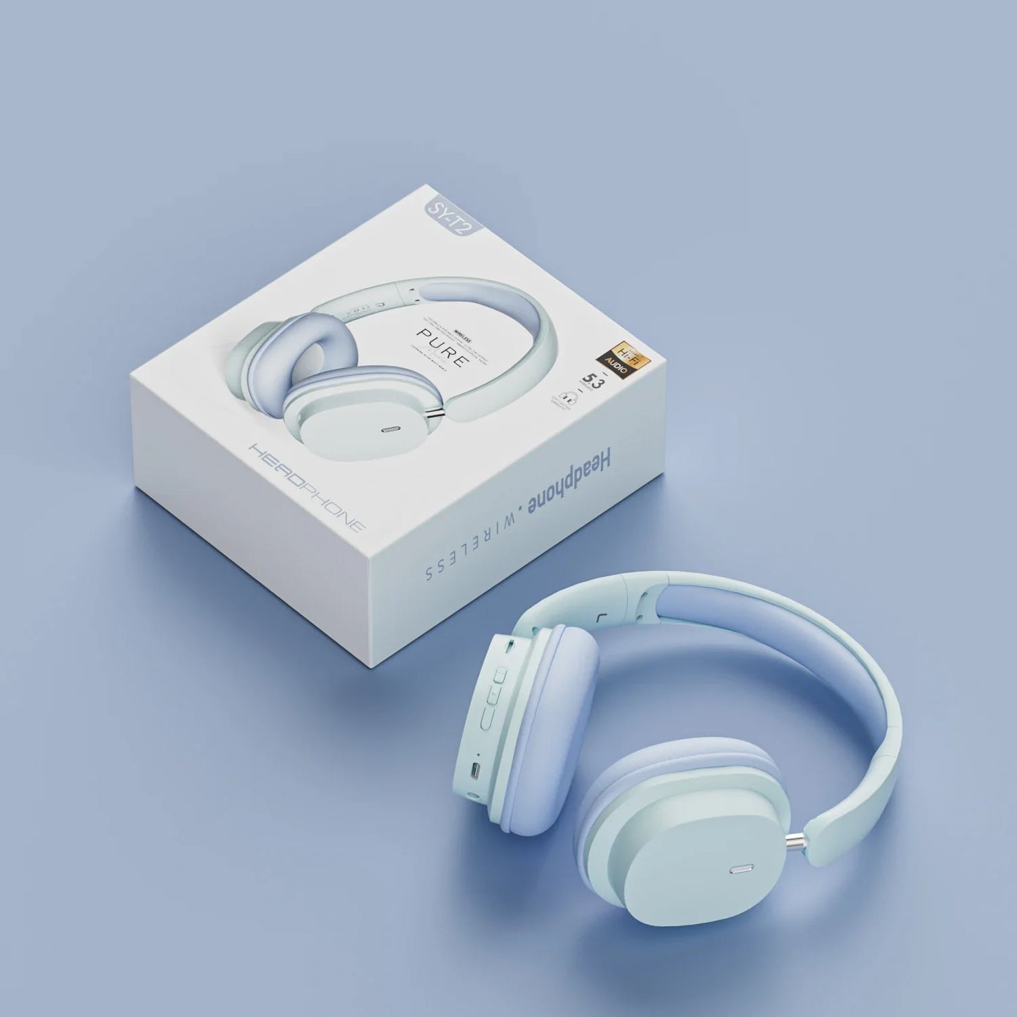SY-T2 Wireless Bluetooth Headset With Microphone 9D Stereo Noise Canceling Headphone Choice Hifi Bass Hedset Original Packaging
