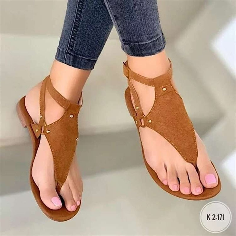 Women's Sandals 2022 Summer New Outdoor Sexy Beach Solid Color Flip Flops Fashion Pinch Toe Buckle Casual Sandalias De Mujer