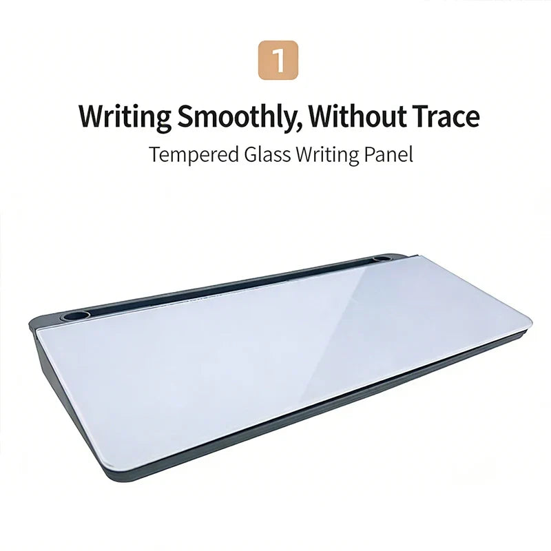 Glass Desk Whiteboard With Storage Plastic Memo Keyboard Stand Tempered Household Message Board Home Office Blackboard