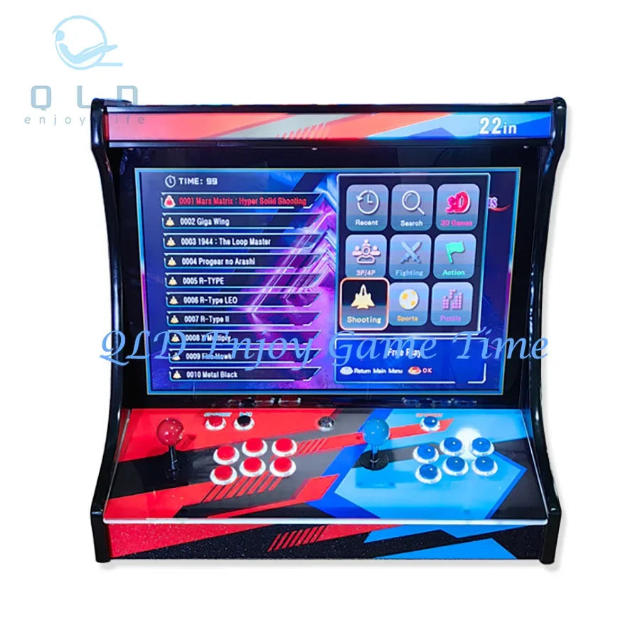 22" LCD Bartop Arcade Video Game Console, Built with SAGA PANDORA DX 26800 in 1, Coin Acceptor Joystick Button, 2 Players to TV