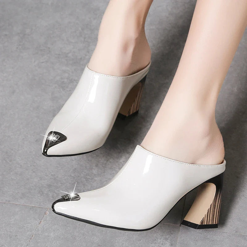 Sandalias Summer 2022 New Women Slipper High Heel Sandal Shoes Ladies High Quality PU Leather Slides Pumps Women