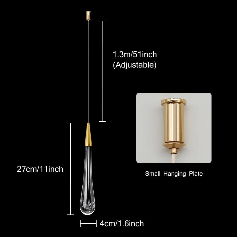 New LED chandelier bedroom restaurant bar chandelier staircase light crystal interior decoration chandelier