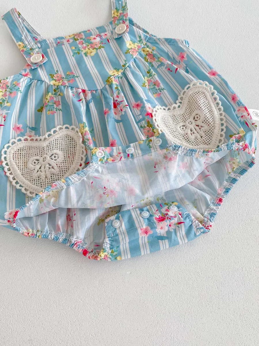 2PCS Newborn Clothes Baby Girls Bodysuit Flutter Sleeves Tops with Bodysuit Baby Romper Sets 0-24 Months