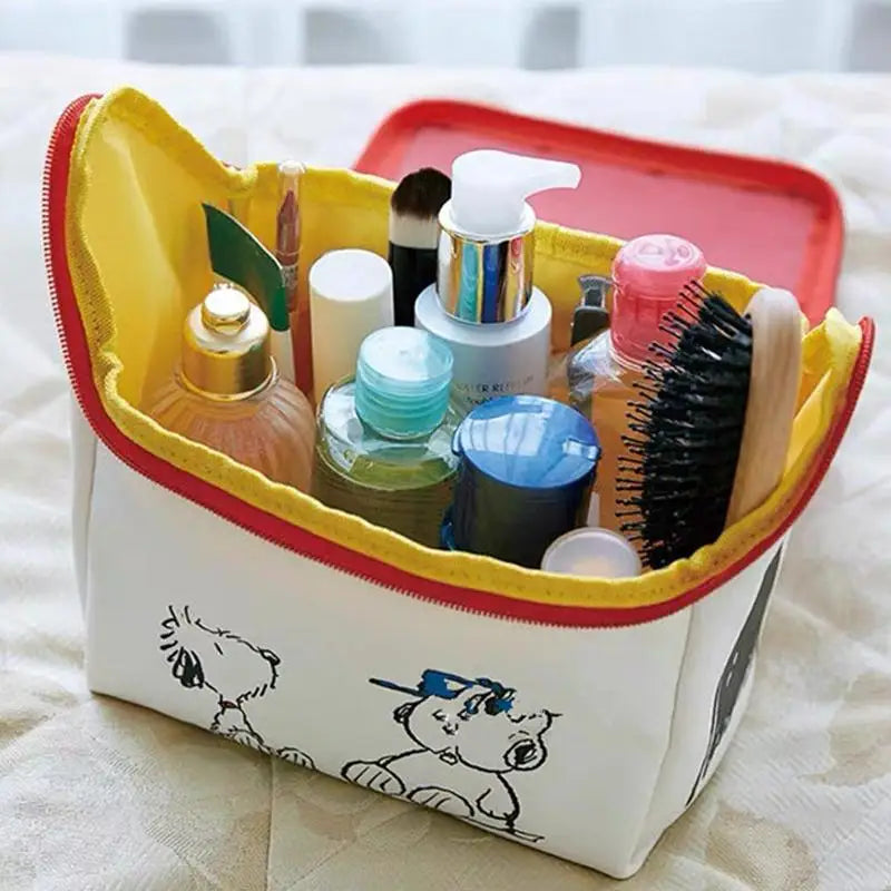 Snoopy Cosmetic Bag Anime Girl Wash Bag High Capacity House Shape Storage Bag Student Portable Cosmetic Bag Simple Wholesale