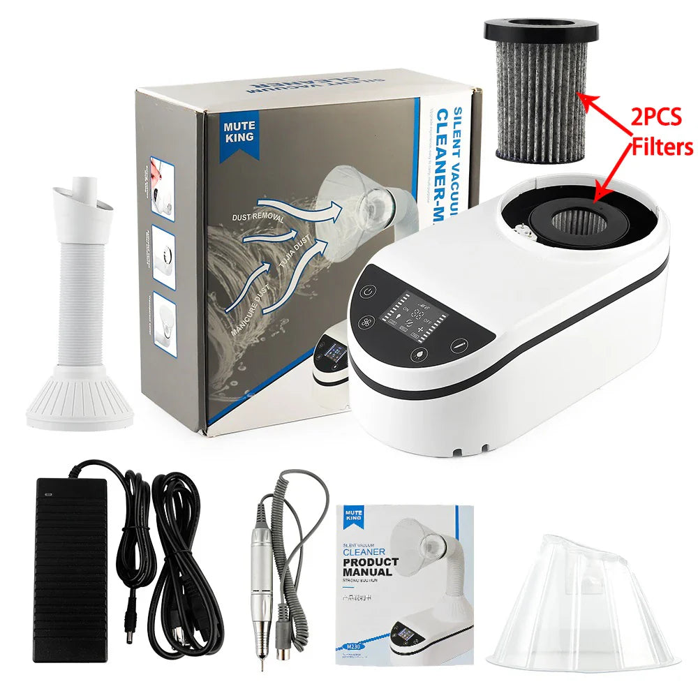 230W Nail Vacuum Cleaner Nail Dust Collector Super Power Brushless Motor Nail Dust Suction Nails Art Salon Device LED Spotlight