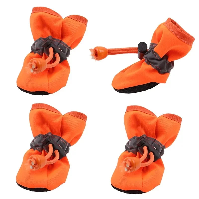 Ready Stocked 4pcs/set Waterproof Pet Dog Shoes Chihuahua Anti-slip Rain Boots Footwear For Small Cats Dogs Puppy Booties
