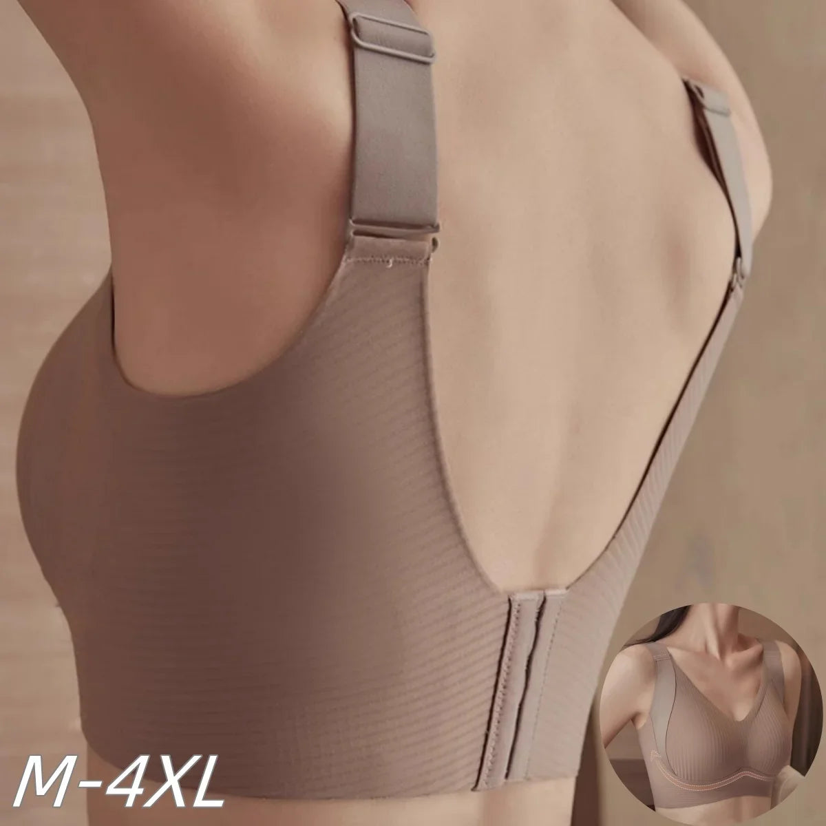 3Pcs/Set Women's Push-Up Bra Non-wire Lift Bra Seamless Underwear V-Neck Ribbed Bralette Plus Size Sexy Lingerie M-4XL Intimates