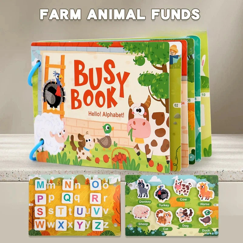Montessori Baby Busy book My First Quiet Book Paste Early Learning Education Toy Children Toy Matching Game for Babies 2 3 Years
