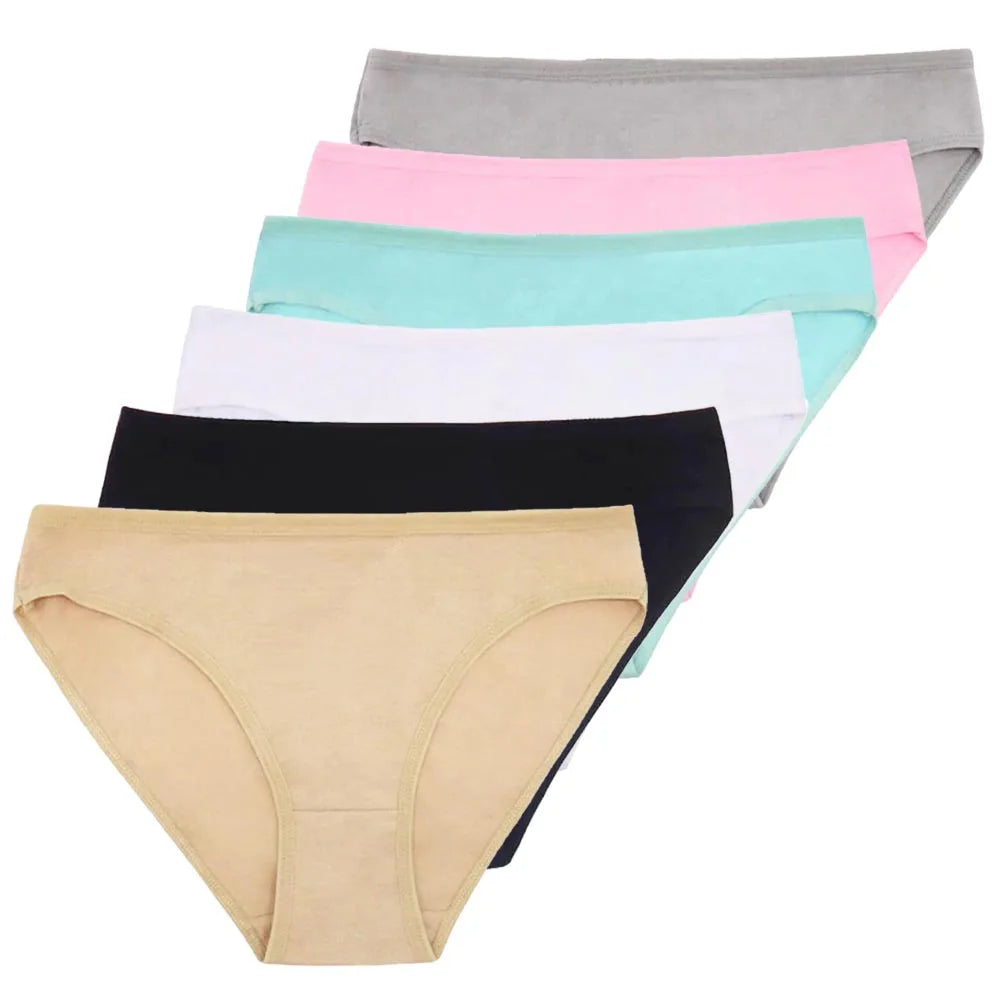 5 Pcs/Set Women Cotton Panties Sexy Lace Low Waist Underwear Girls Briefs M-XL.