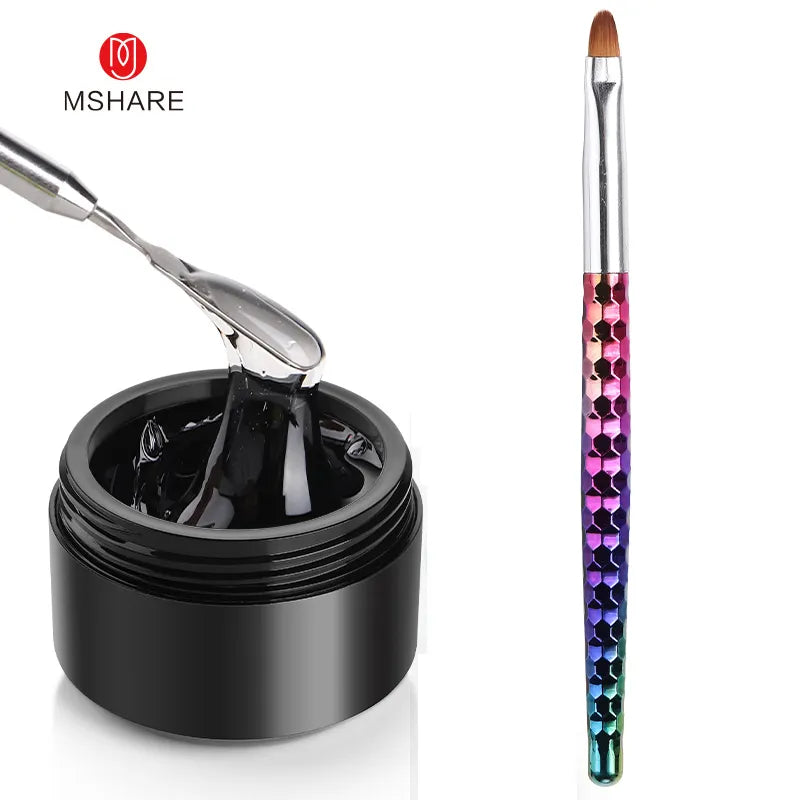 MSHARE 3D Top Coat UV Gel Rhinestones No Wipe Topcoat Without Sticky Layer Water Drop 50ml
