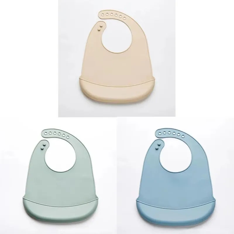 1-3pcs Baby Bib Adjustable Waterproof Bibs Babies Soft Edible Silicone