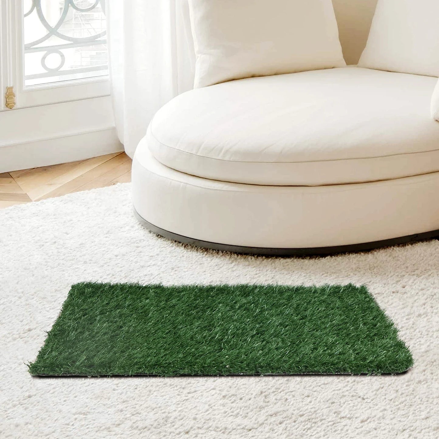 2PCS Realistic Artificial Grass Rug for Pet Potty Training, Synthetic Dog Pee Grass Turf Patch Carpet Pad for Indoor Outdoor