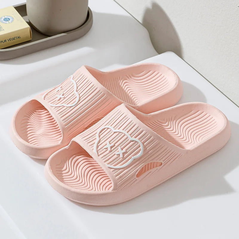 Summer Bathroom Household Slippers Flat Non-slip, Cartoon Flip-flops Beach Women's Sandals Indoor And Outdoor