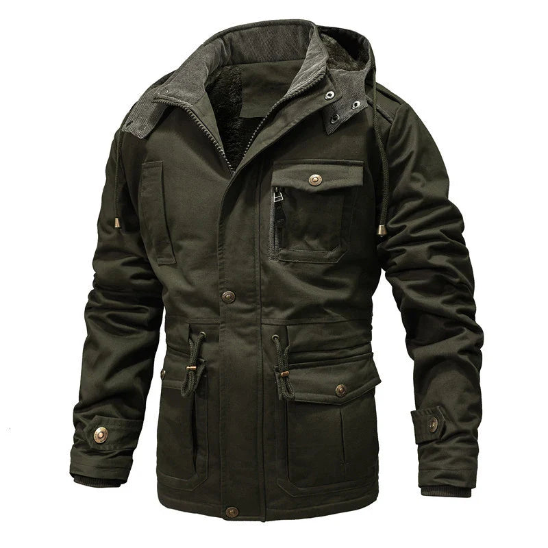 Men's Warm Padded Jackets Fashion  Fleece Lined  Hooded  Windbreaker