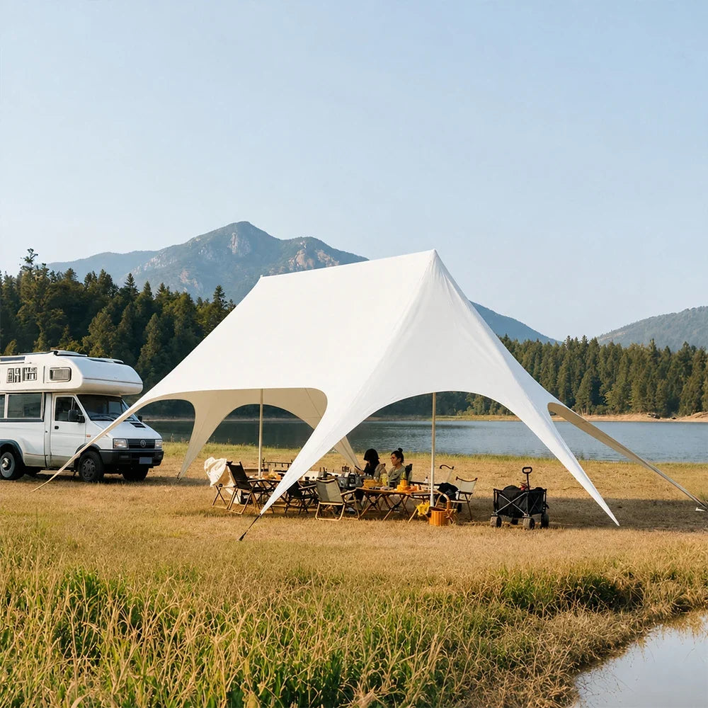 Large Outdoor Canopy Tent Sun Shade Shelter Heavy Duty Waterproof Star Canopy for Camping Backyard Party Wedding Party