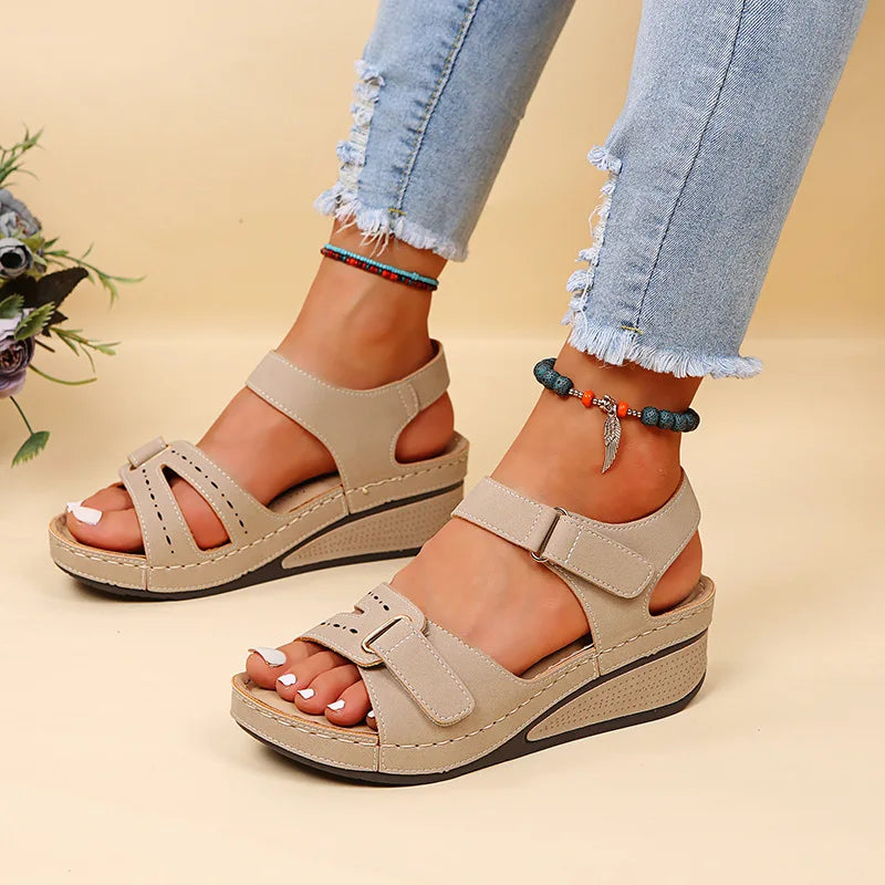 Women Sandals Soft Stitching Ladies Sandals Comfortable Flat Sandals Women Open Toe Beach Shoes Woman Footwear Sandalias Treking
