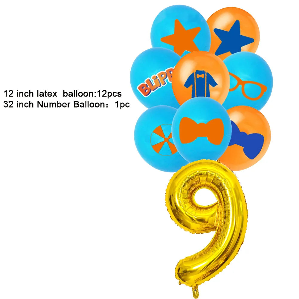 Bli-Ppi-Toy Theme Party Supplies Disposable Set Background Balloon Banner