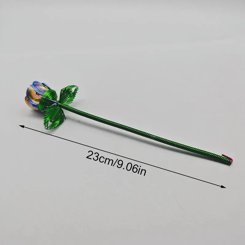 Aluminum Wire Eternal Rose Decoration (1 Piece) - Creative Eternal Love Artificial Flower DIY For Valentine's Day Wedding