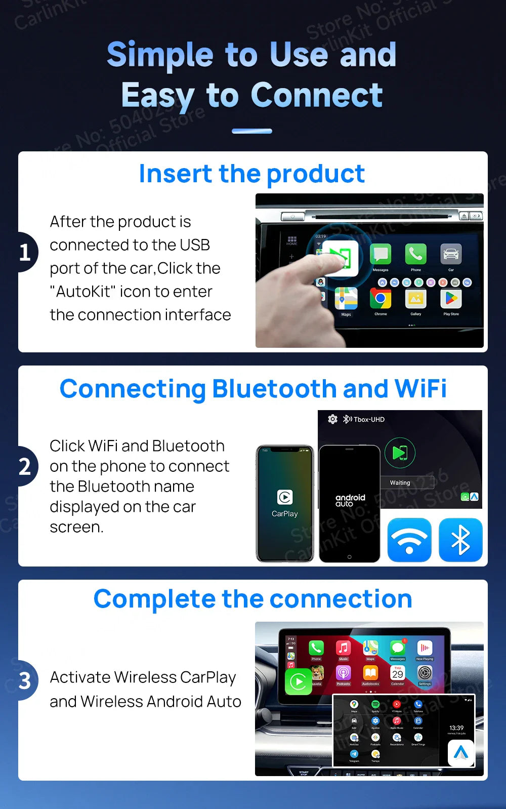 HDMI CarlinKit 8G+128G CarPlay Ai Box Android 13.0 Wireless Android Auto&CarPlay SM6225 Qualcomm 8-Core For Netflix Smart TV Box