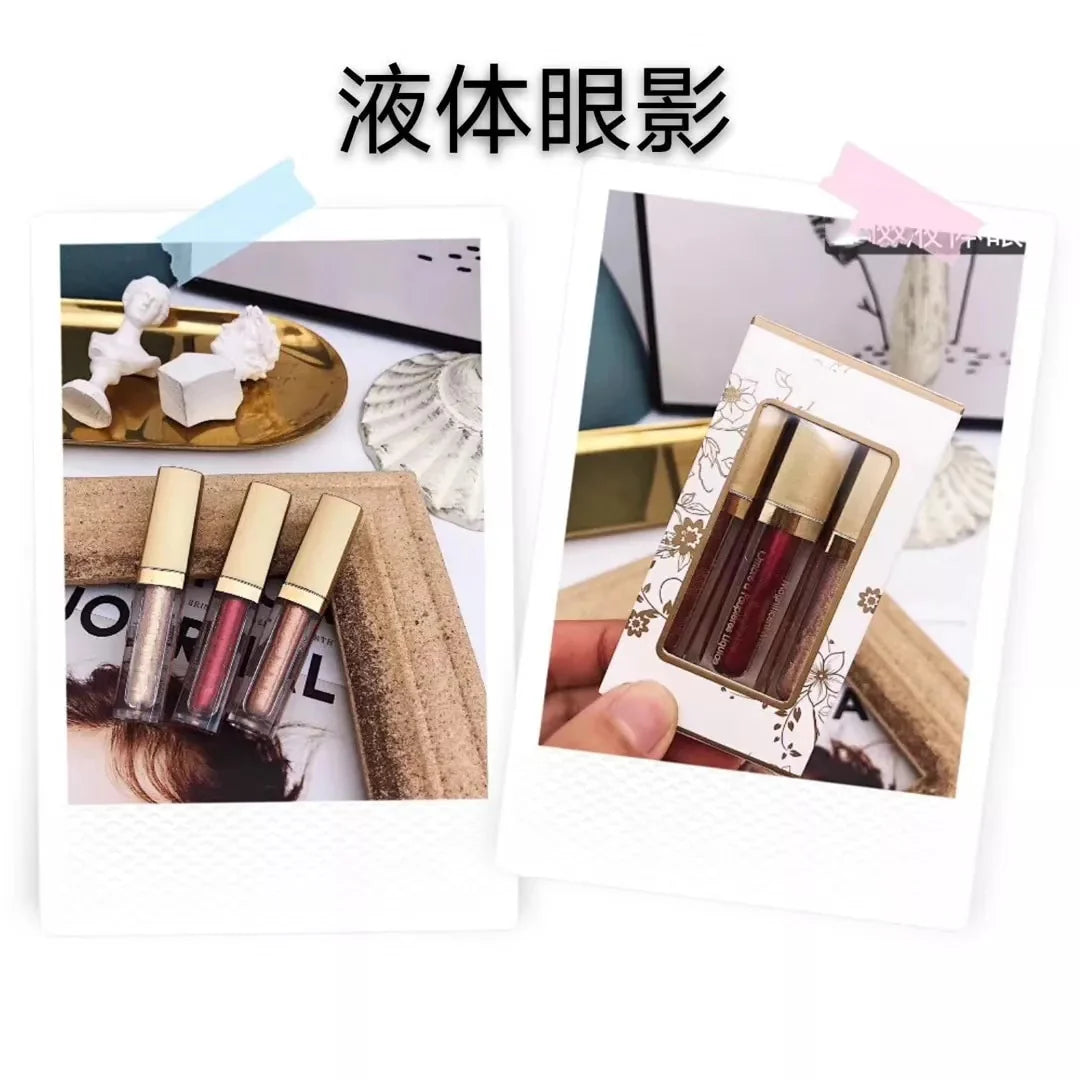 NEW Eye Elegance Shimmer Glitter &amp; Glow Liquid Eyeshadow Set Enchanted Eyes Make Up Eye Shadow Kit