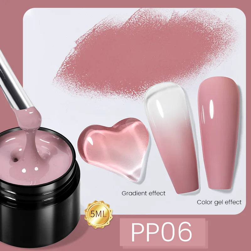 BORN PRETTY Non Stick Hand Solid Extension Nail Gel Polish Clear Pink Nude Aurora Luminous 3D Modeling Carving Nail  Gel