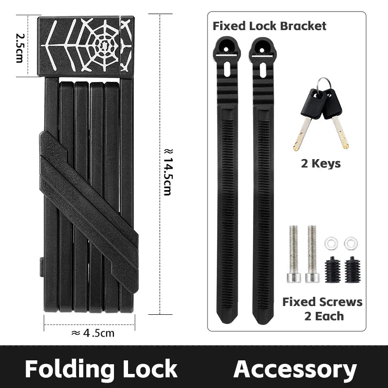 WEST BIKING Bicycle Lock Portable Foldable Anti-theft Lock MTB Road Security Scooter Electric E-Bike Cycling Bicycle Accessories